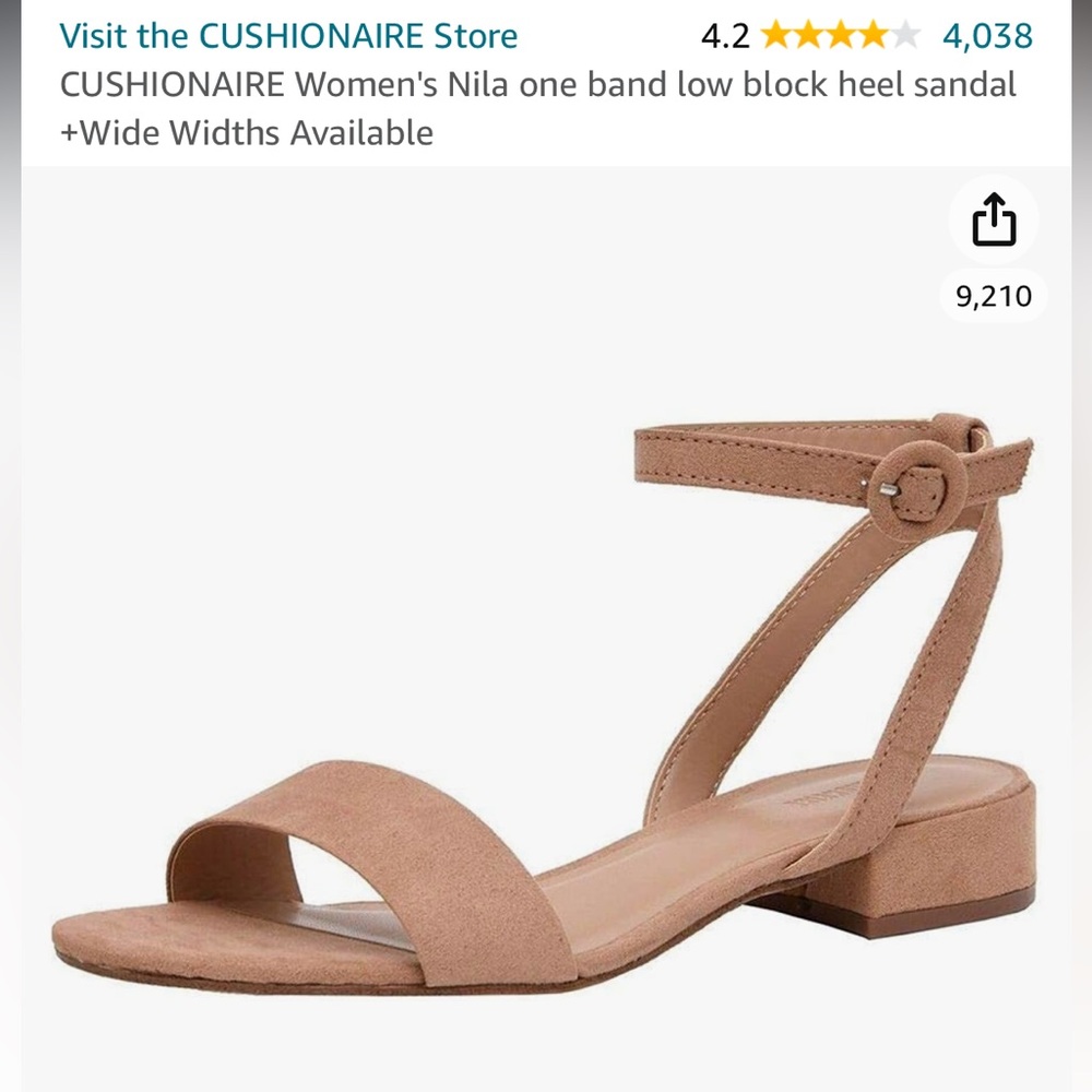 CUSHIONAIRE Women's Nila one band low block heel sandal Size 10